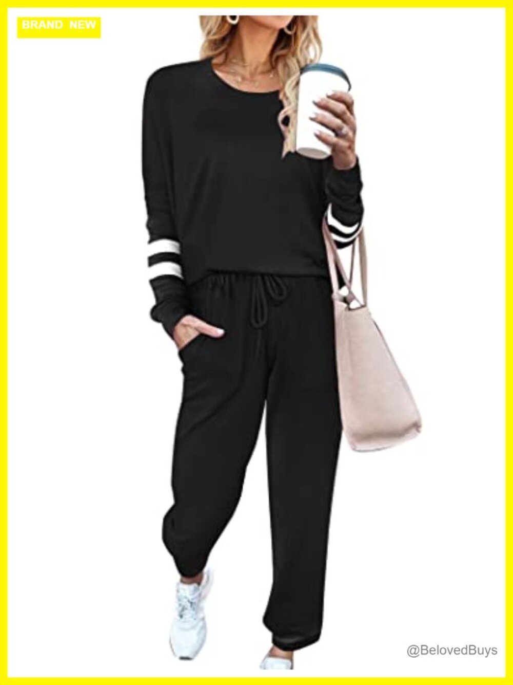 Ekouaer Women's 2-Piece Lounge Set Long Sleeve Sweatsuit with Pockets